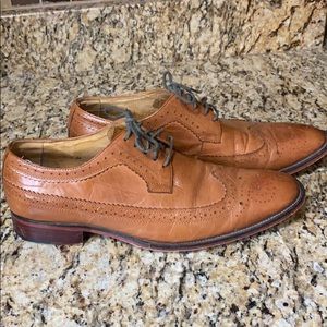 Vero Cuoio men’s brown leather wingtip shoes